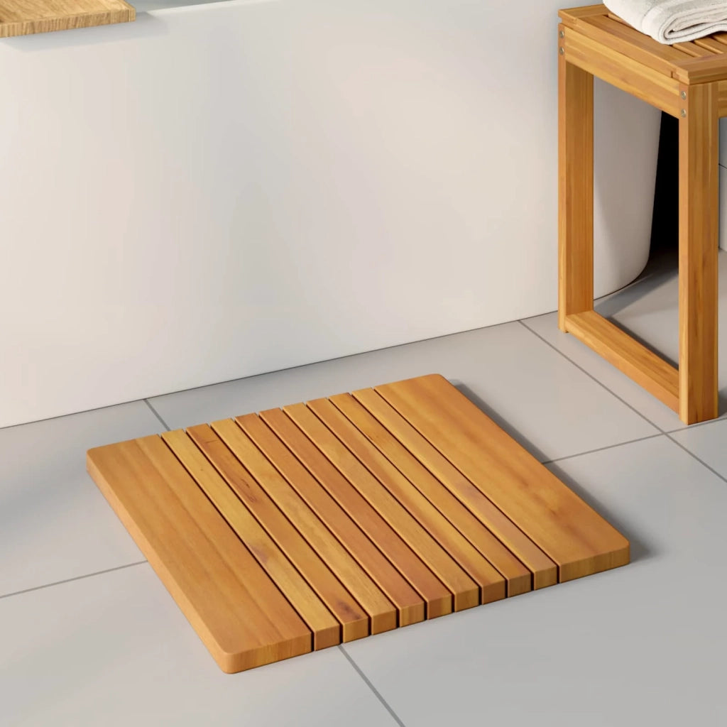 Tappeto da bagno Tinta unita Marrone 52 x 50 cm legno CFW1701247