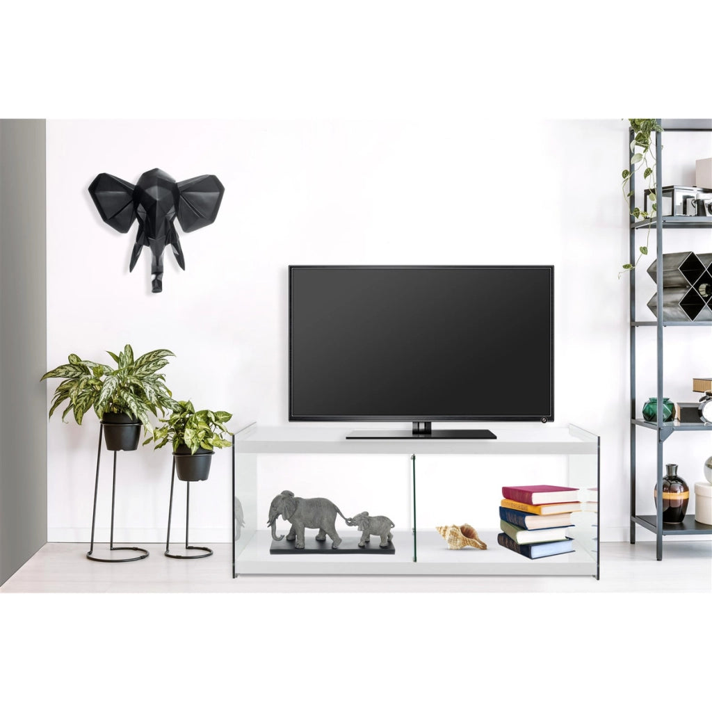 Mobile Porta TV Elementary in Vetro Temperato e Grigio