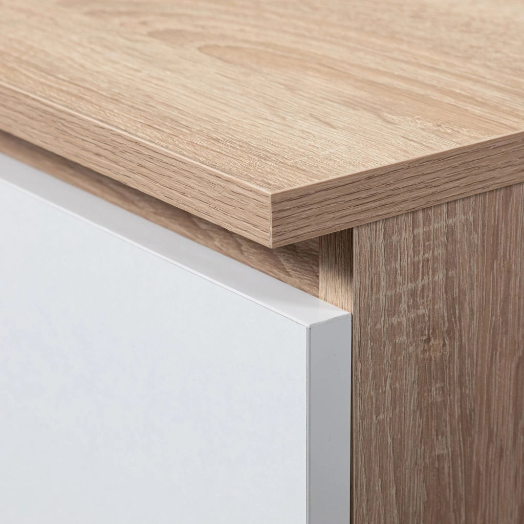 Libreria AKORD R60 Sonoma Quercia, Bianco 60 cm 1 cassetto 60x35x180 cm