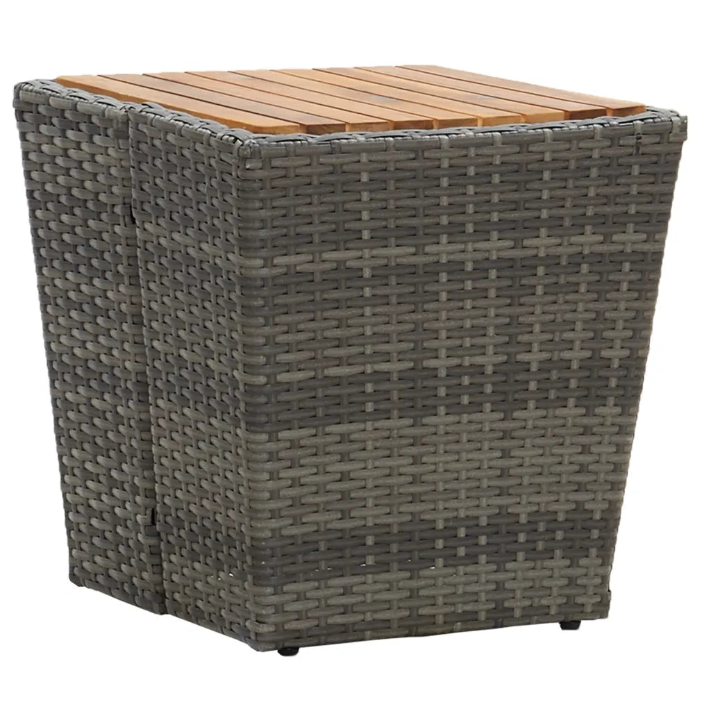 Set da Bistrot 3 pz in Polyrattan e Legno Acacia Grigio 3058535