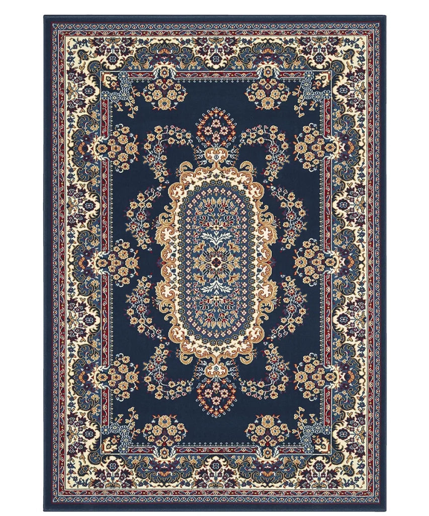 Tappeto passatoia ROYAL SHIRAZ 2063 BLU cm.100x200 arredo salotto disegno moderno geometrico arredo casa
