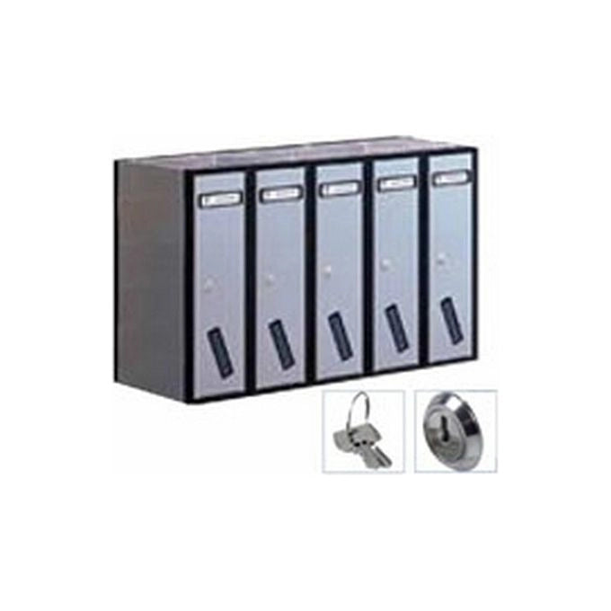 Silmec 31-505 SC5V Casellario Postale Verticale 5 Posti in Acciaio Zincato e Alluminio Silver colore Silver