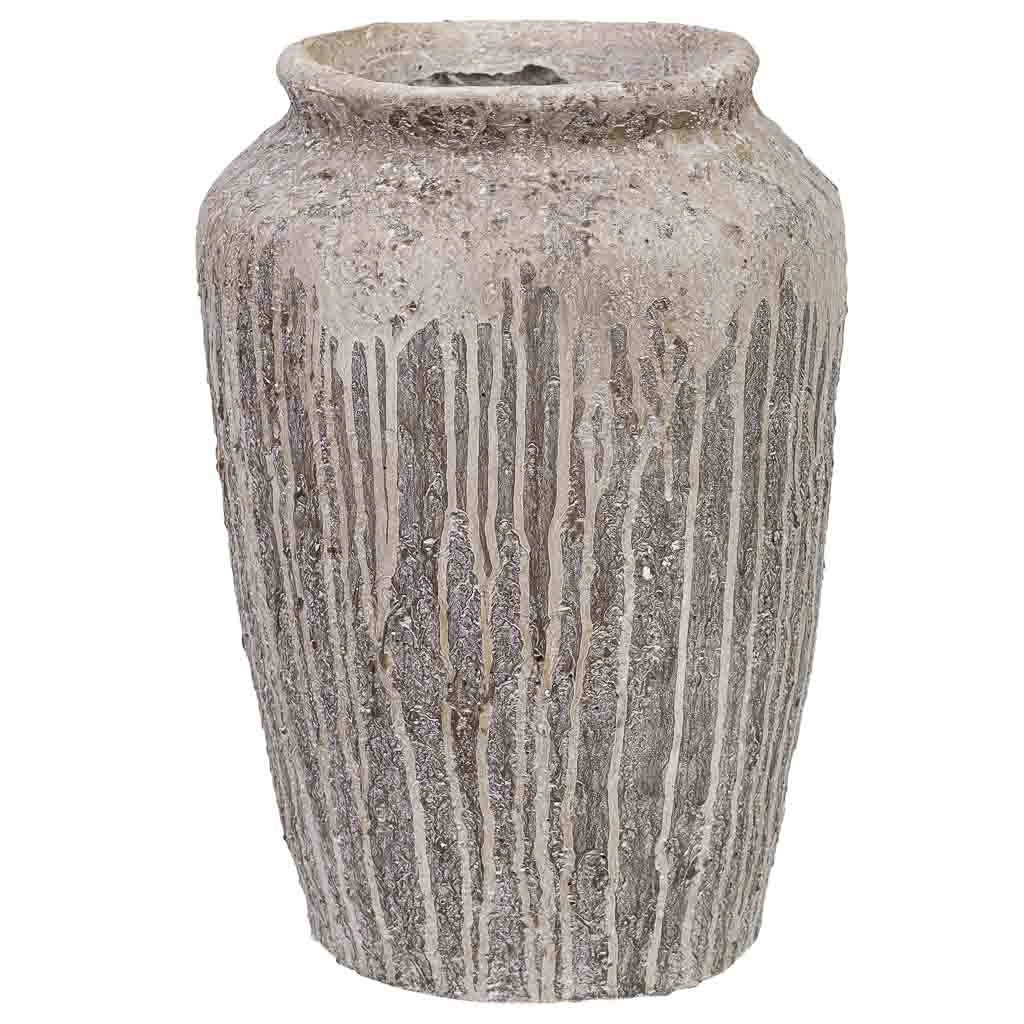 Vaso in resina marrone anticato, 25x25x36 cm