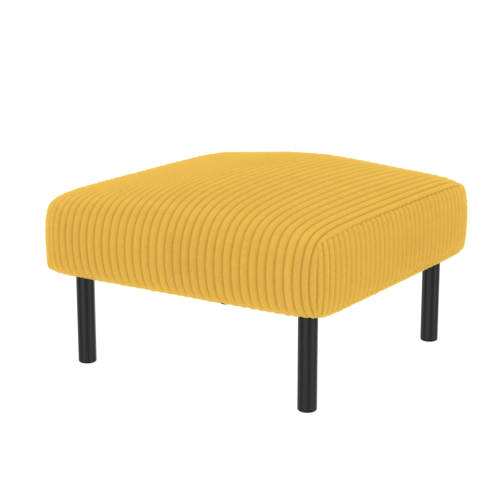 POUF 56x51x39 cm Tessuto a coste giallo