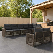 Set Divano da Giardino 8 pz Grigio e Grigio Scuro polyrattan 3435185