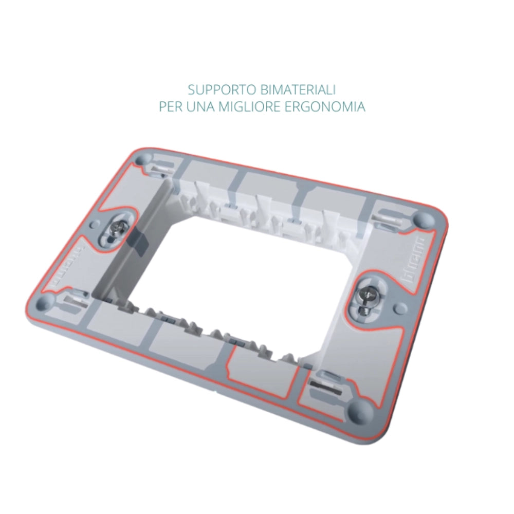 Bticino matixgo supporto per placche diverse modulazioni fissaggio con viti *** numero posti 3 moduli, confezione 1