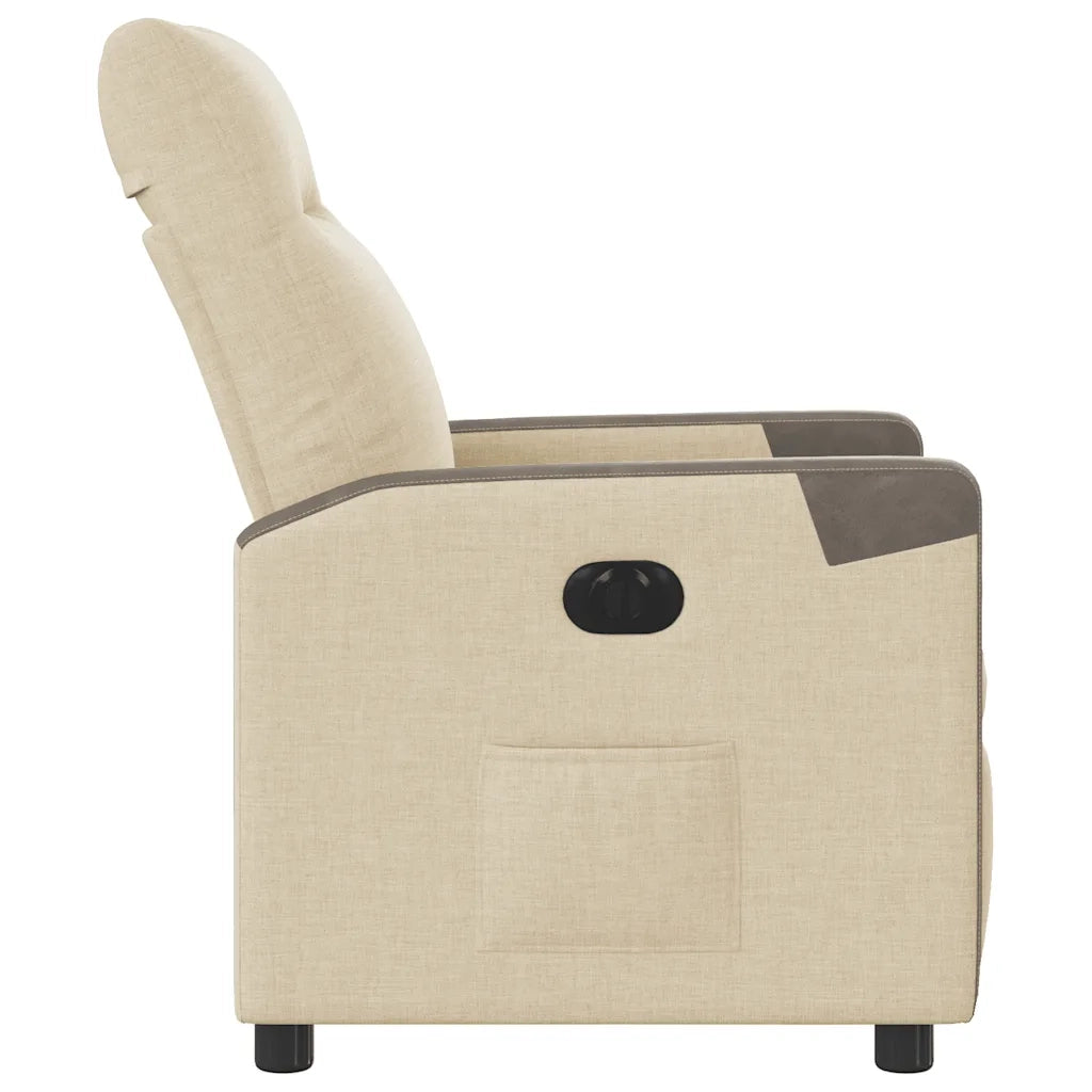 Poltrona Elettrica Reclinabile Crema in Tessuto 3324083