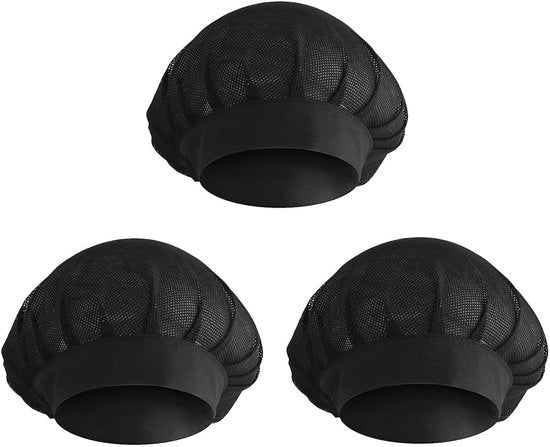 Cappello a Maglia Ademend 3 pezzi - Mesh - Flessibile - Sanitario - Sostenibile - Comfortevole Comfort del Porta - Cappello per Capelli
