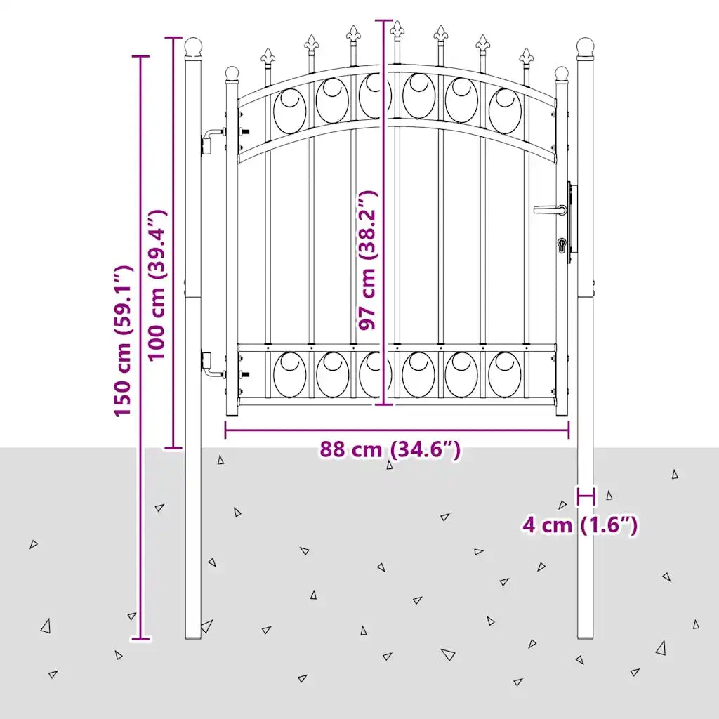 Cancello della recinzione con punte EMMEN 100 x 100 cm 42008987
