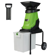 Trituratore elettrico per legno tritatutto da giardino da 3000 w con cestino da 50 l, Trituratore mulching elettrico a fili Verde-Attrezzi da giardino