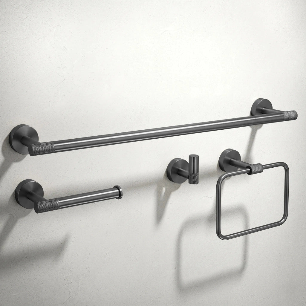 Set Accessori Da Bagno Grid Titan 4 Pezzi