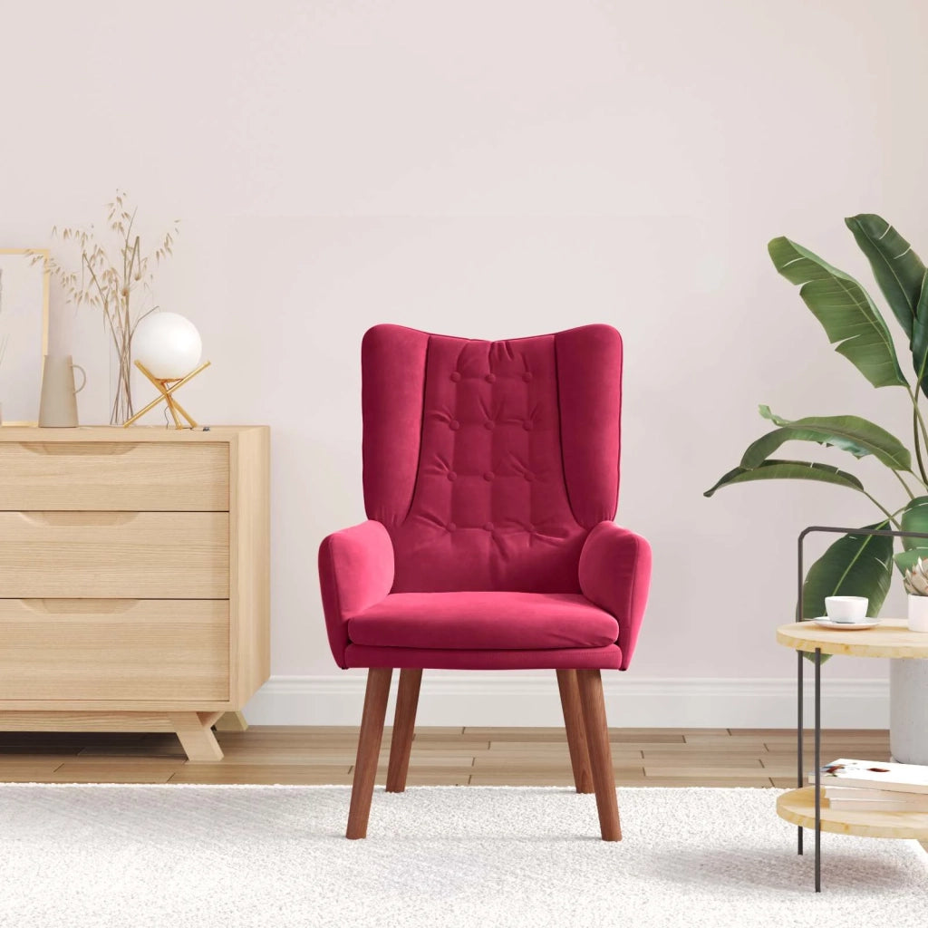 poltrona Rosso Vino 63 x 67 x 94 cm Velluto 42001819