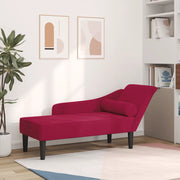 Chaise Lounge con Cuscini Rosso Vino in Velluto 4007592
