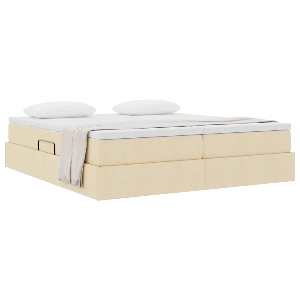 Letto con contenitore e materasso Crema 180 x 200 cm Poliestere 3370353