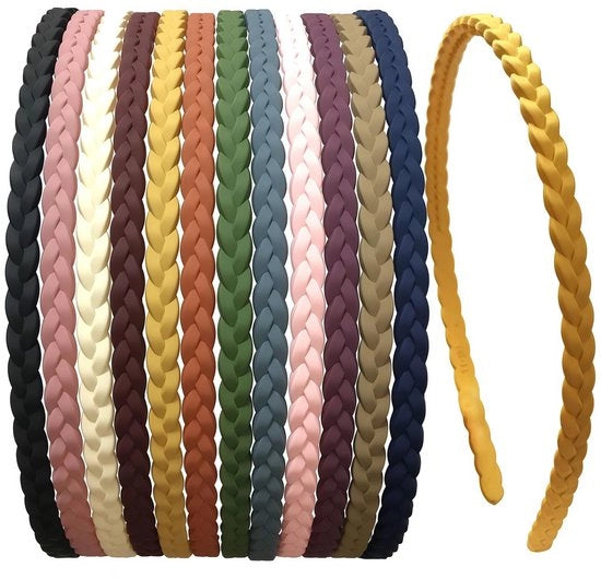 Dailygoods- Haarband Set 12 Stuks - Kleurrijke Haarbanden - Slipvast Kunststof - Hoofdband Dames - Haarband Meisje - Ideaal voor Dagelijks Gebruik