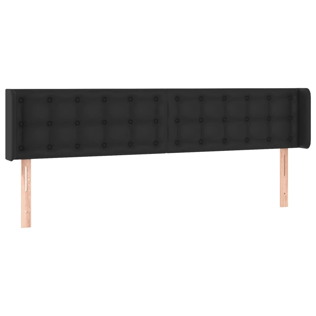 Testiera a LED-Testata con LED Nera 183x16x78/88 cm in Similpelle 729782