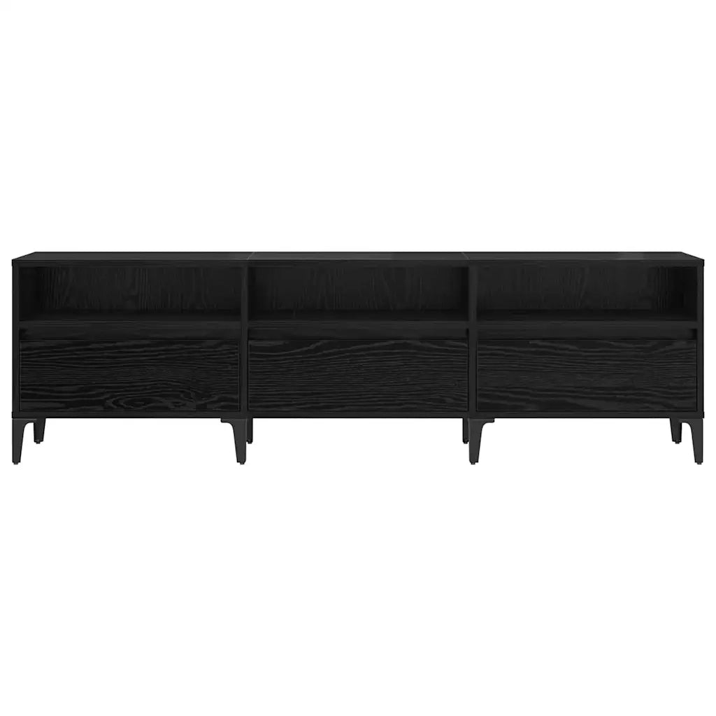 Mobile TV con cassetto-Credenza TV-Console TV Rovere Nero 150 x 30 x 45 cm