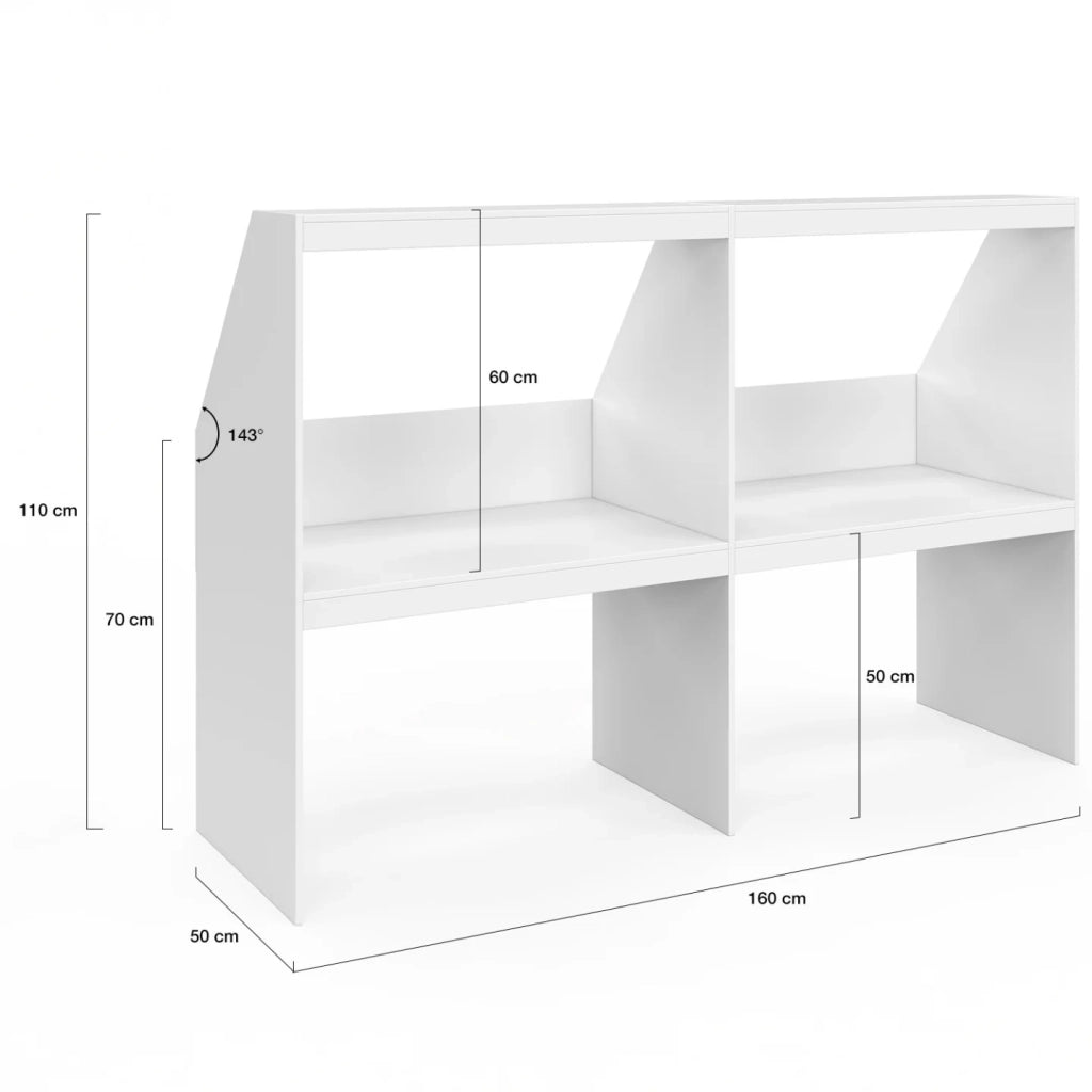 IDMarket - TOMI 4 ripiani 160 x 50 x 110/70 cm bianco
