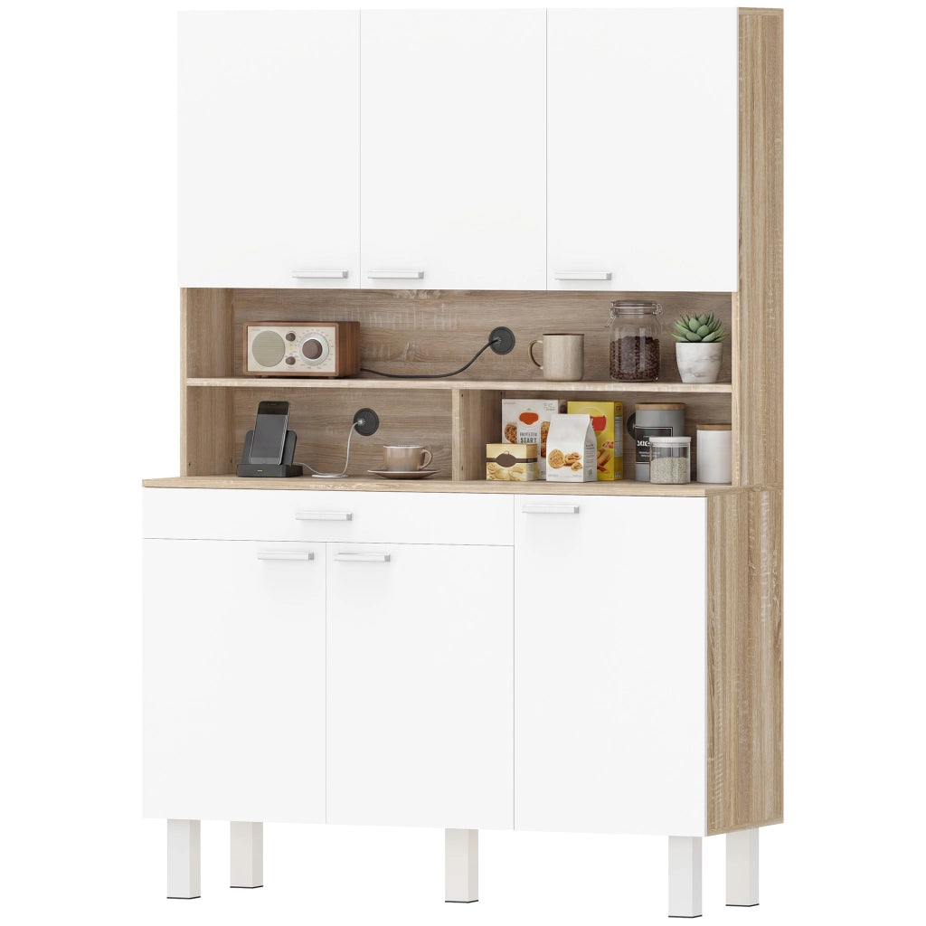 Credenza Alta Cucina ¨C Xylo ¨C 6 Ante Legno Bianco Naturale 120x40x175cm