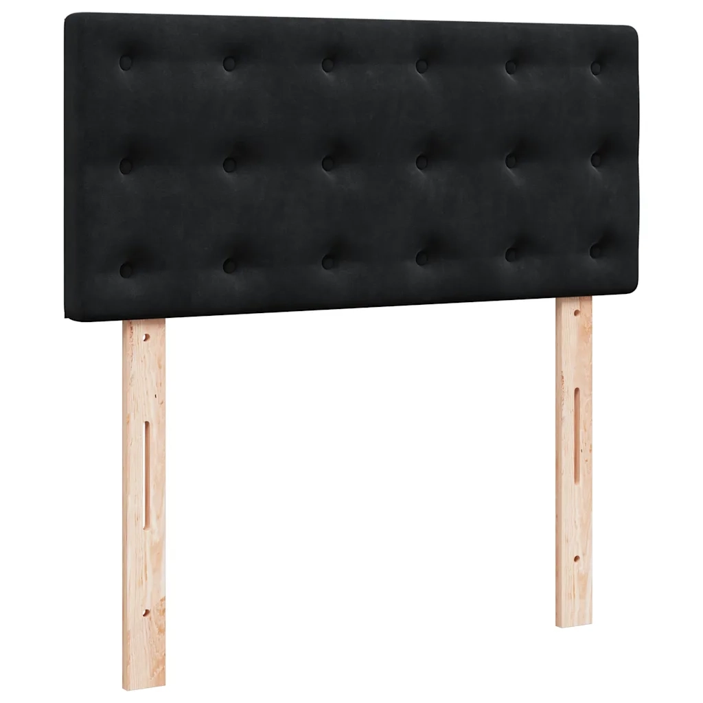 Giroletto a Molle con Materasso Nero 90x190 cm in Velluto 3287616