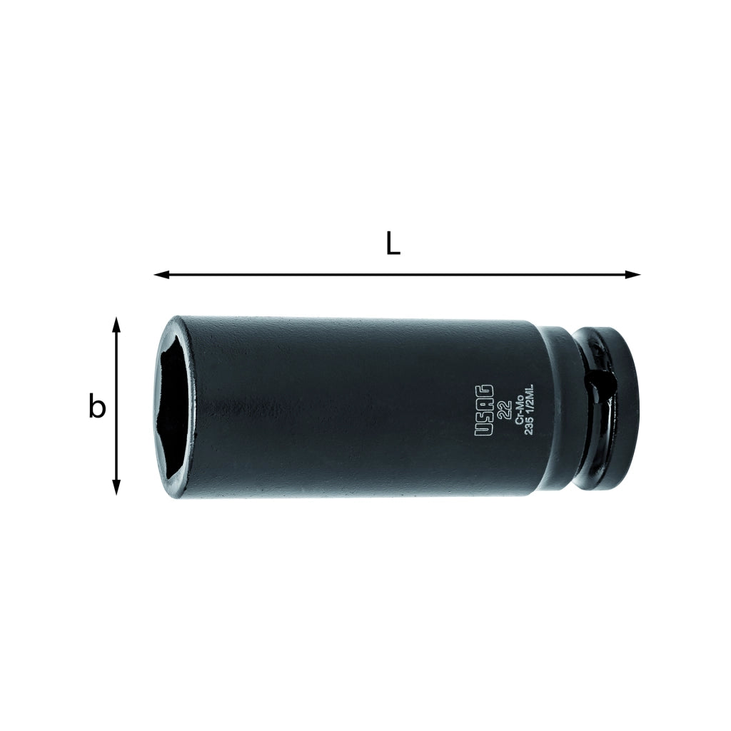 Chiave a bussola lunga Usag diametro 16 mm FULLCONTACT 1/2" UO2350278