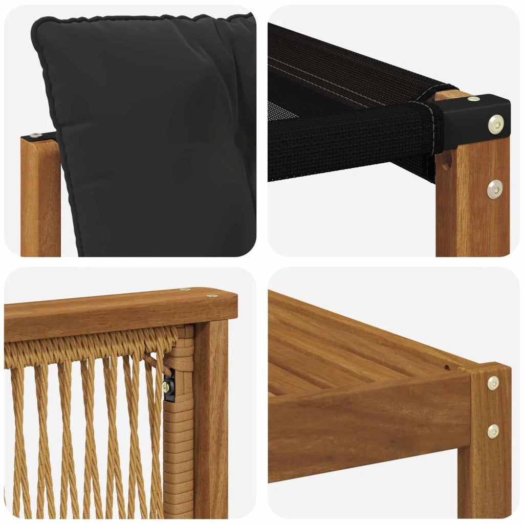 Set di divani da esterno con cuscino 8 pcs Naturale e Nero 3382116