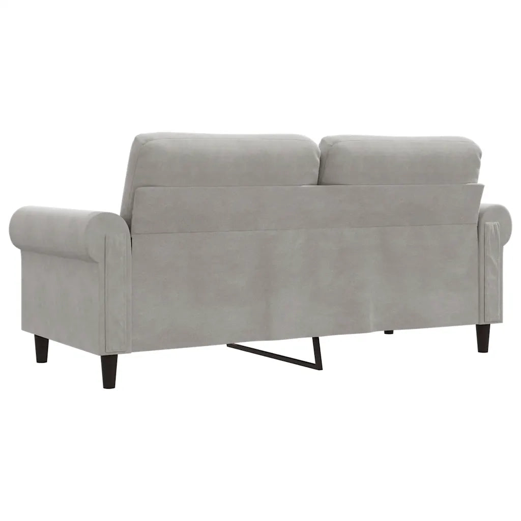 Divano a 2 Posti-Sofa 2 Posti Grigio Chiaro 140 cm in Velluto 189227