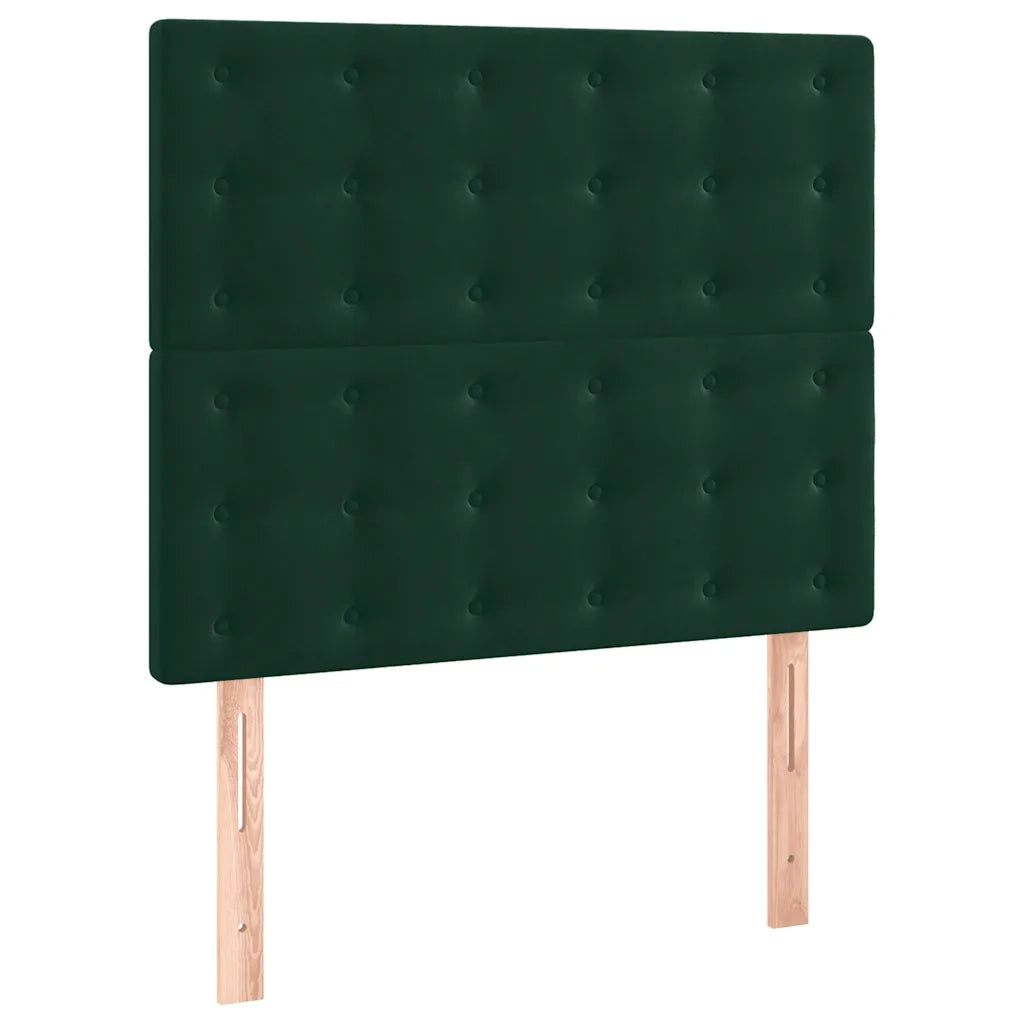 Letto singolo | Letto per adulti | Giroletto senza Materasso Verde Scuro 100x200 cm in Velluto