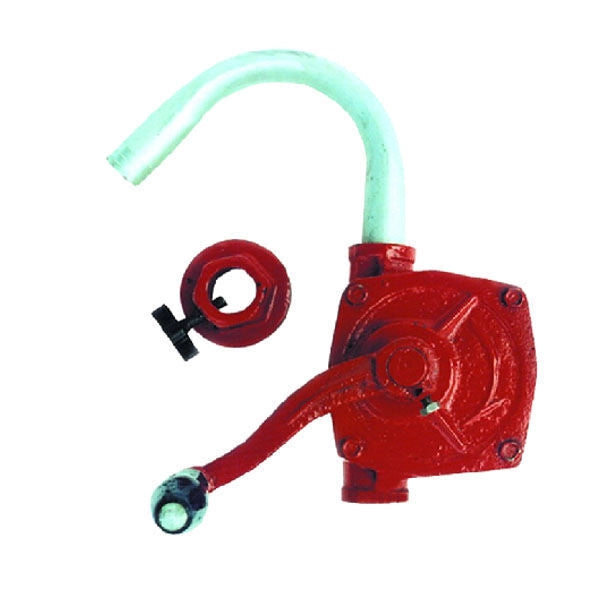 ALTE 380355 Pompa Manuale Rotativa in Alluminio per Travaso Carburanti e Lubrificanti Portata 50 litri al minuto Completa di Tubo di Pescaggio 100 cm colore Nero