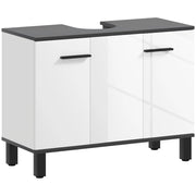 Mobiletto Sottolavabo con 2 Ante e Ripiani Regolabili ¨C Zephmum ¨C 80x34x60 Bianco