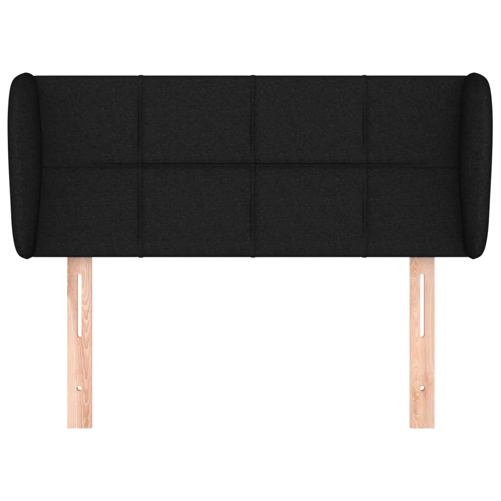 Testiera ad Orecchio-Testata con Orecchie Nera 103x23x78/88 cm in Tessuto 919675