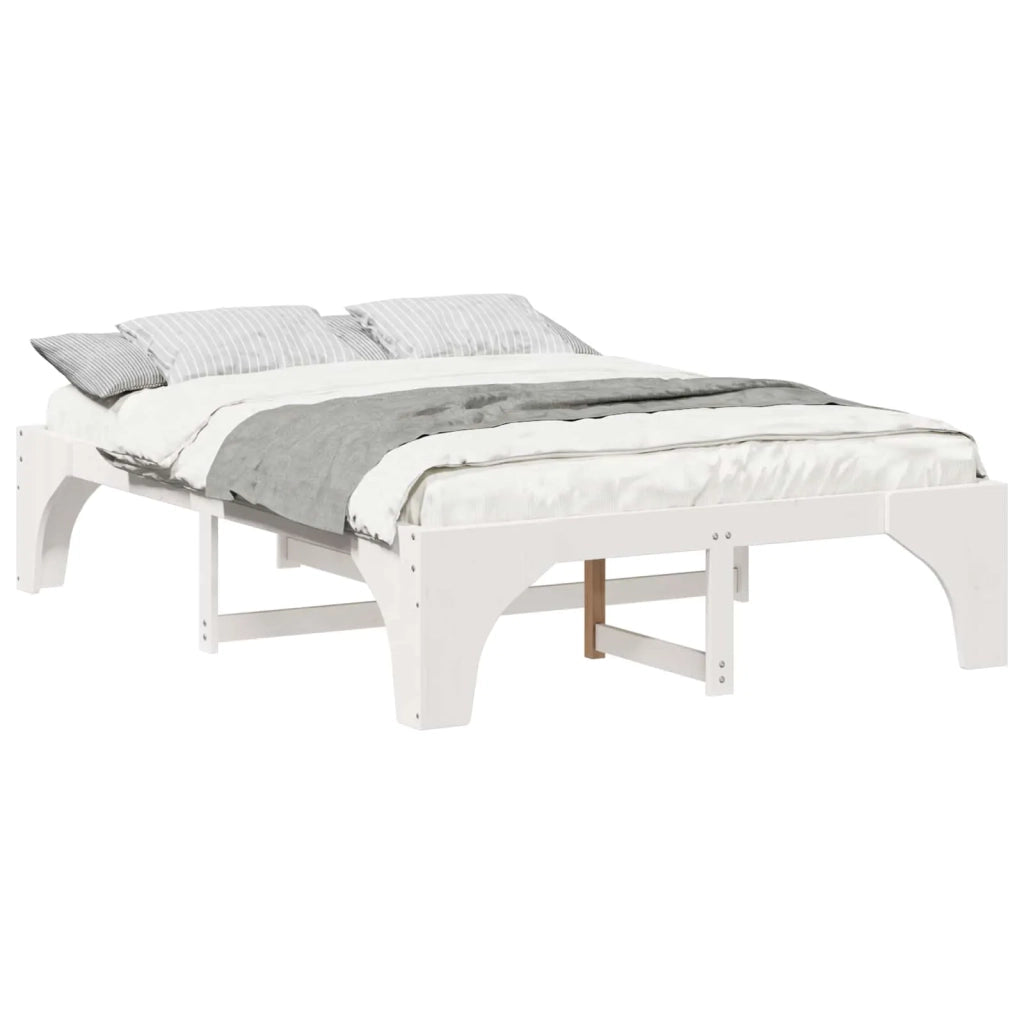 Struttura del letto-Giroletto-Rete del Letto Bianco 140 x 200 cm Pino massello 504731