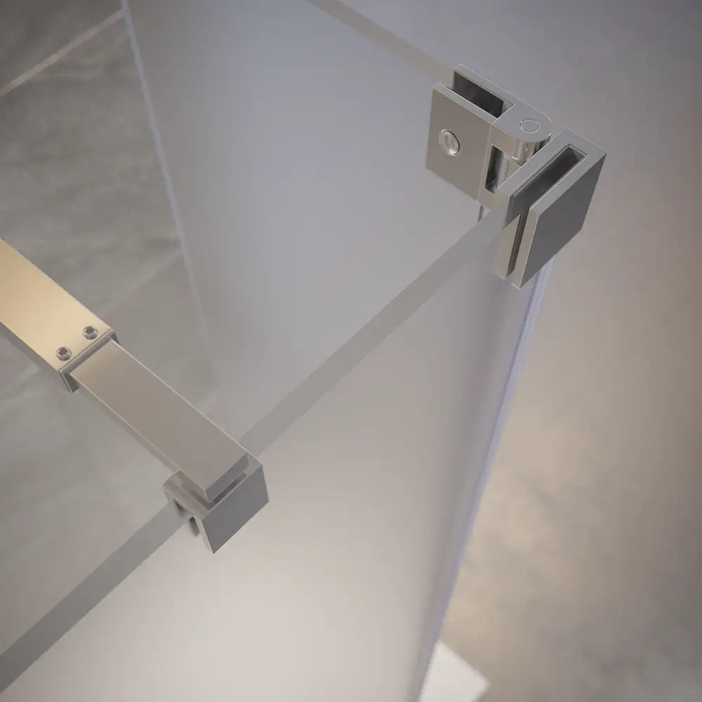 Doccia walk-in 60cm + anta 30cm vetro temperato anticalcare 10mm opaco profili cromo | Naxos