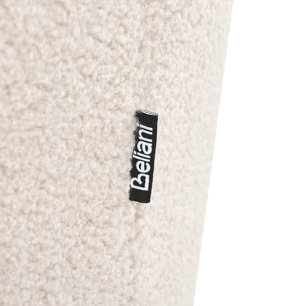 Poltrona Tappezzeria in tessuto ferro Gambe nere con braccioli Seduta spessa Stile moderno Soggiorno Beige