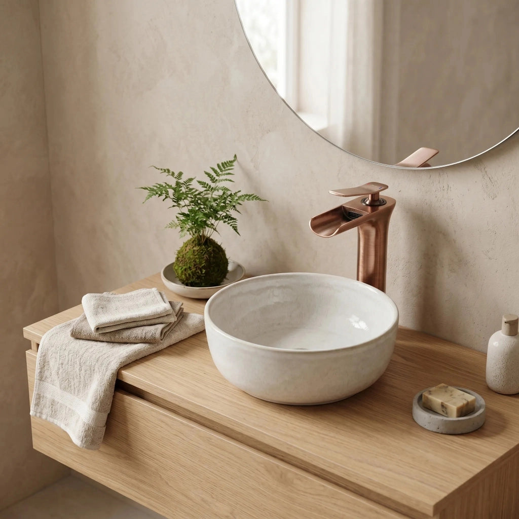 Rubinetto Da Lavabo Rea Laguna Brush Copper High