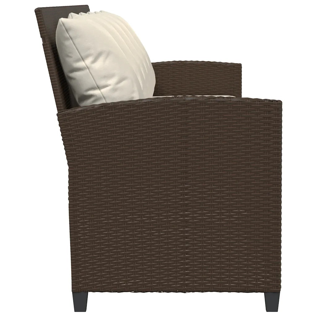 Divano da Giardino a 5 Posti con Cuscini in Polyrattan Marrone 4104113