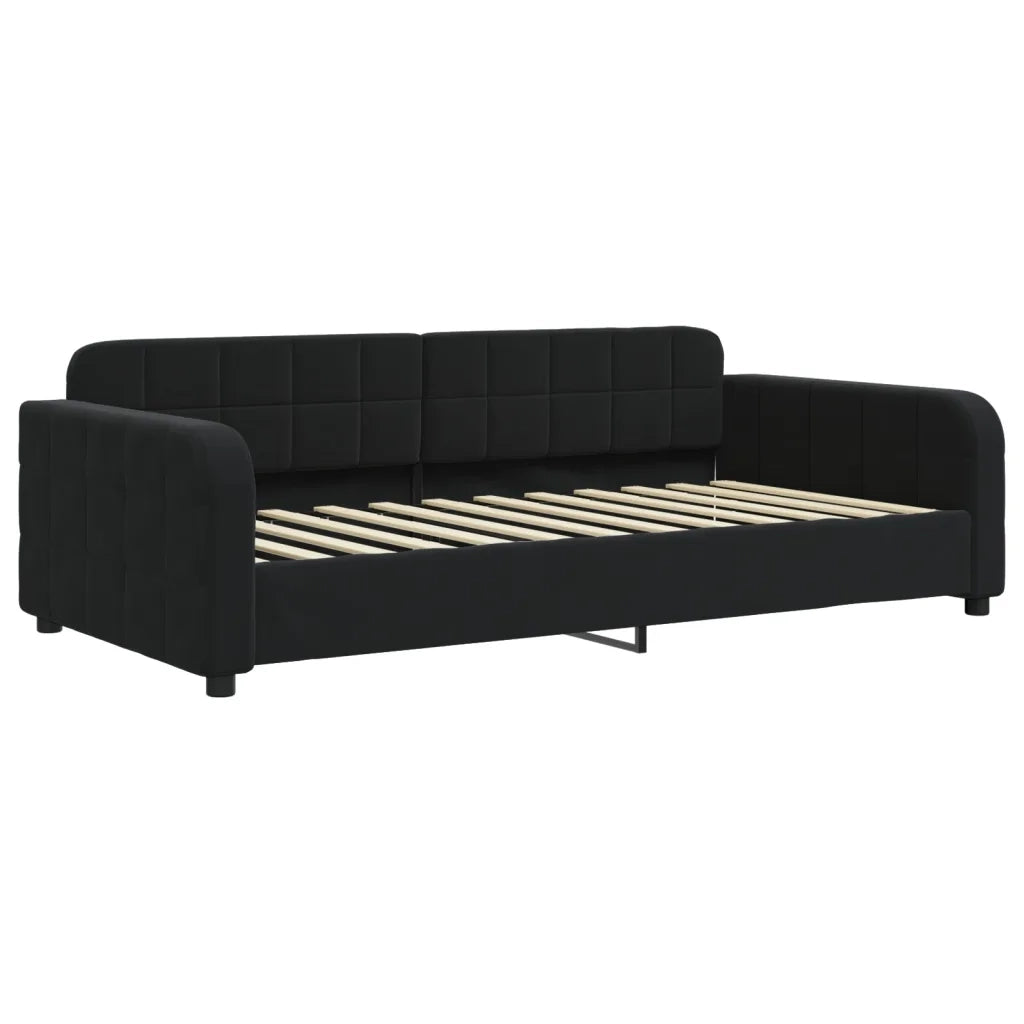 Divano letto | Sof¨¤ letto | Letto singolo Estraibile Nero 100x200 cm in Velluto