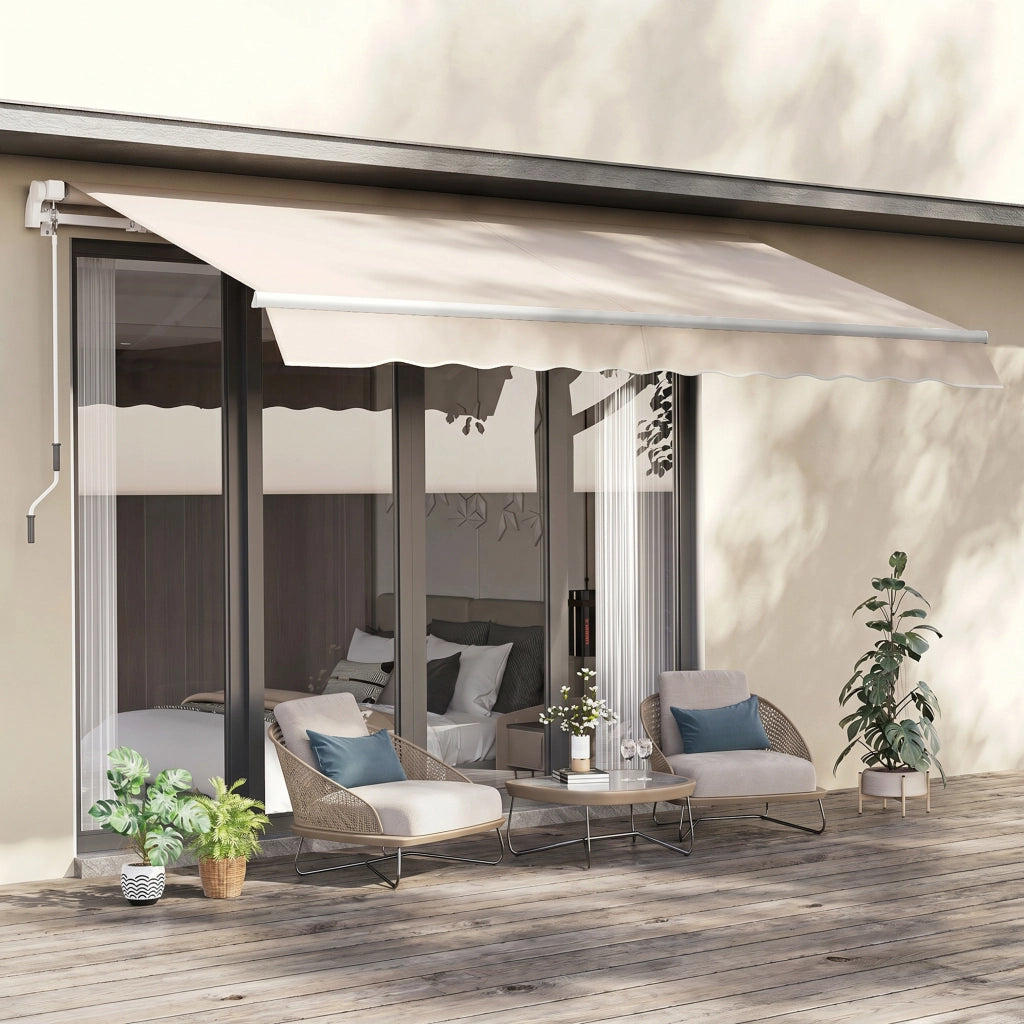 Tenda da Sole Avvolgibile con Manovella ¨C Xylo ¨C Beige 3x2.5m Metallo Poliestere