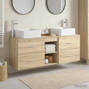 Set di Armadi da Bagno 3 pz Rovere Sonoma 49,5 x 41 x 63 cm 3405821