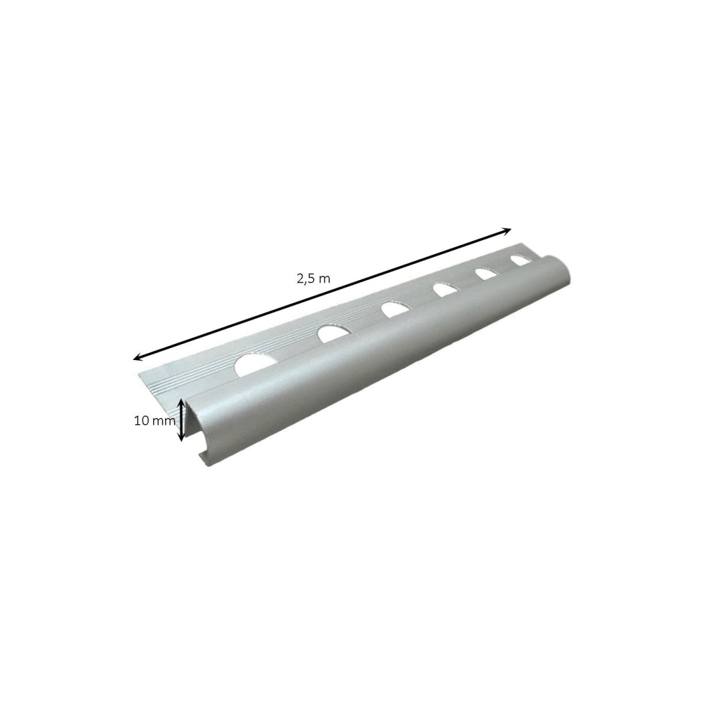Profilo nor tondo in alluminio leggero 2,5 metri : Modello - 12MM LUCIDO