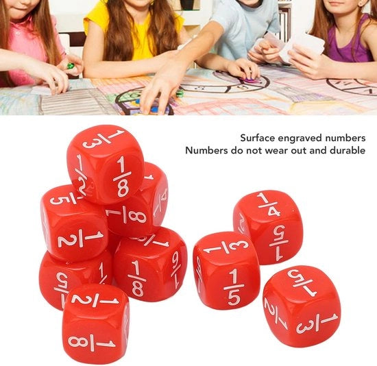 Set di Dadi in Pietra - Breccia Incisa - Sostenibile - Materiale di Allenamento - Adatto ai Bambini - Rosso - Giocattoli
