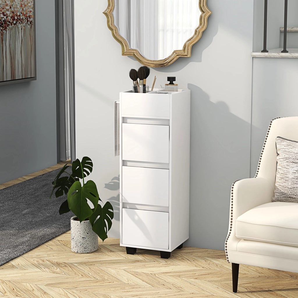 Mobile da Bagno con Cassetti e Ripiani ¨C zephmum ¨C Bianco 35x30x90 cm