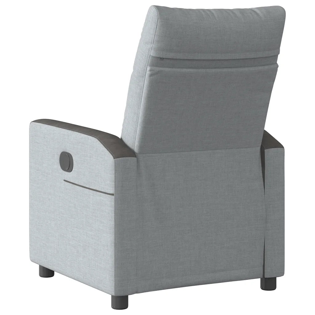 Poltrona | Sedia Relax Reclinabile in Tessuto Grigio Chiaro