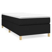 Letto singolo | Letto per adulti | Giroletto a Molle con Materasso Nero 90x200 cm in Tessuto