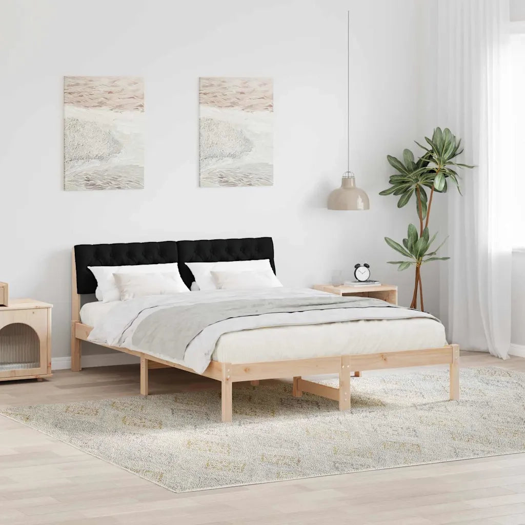 Letto matrimoniale | Letto per adulti | Struttura del Letto con testiera Marrone e nero 150 x 200 cm