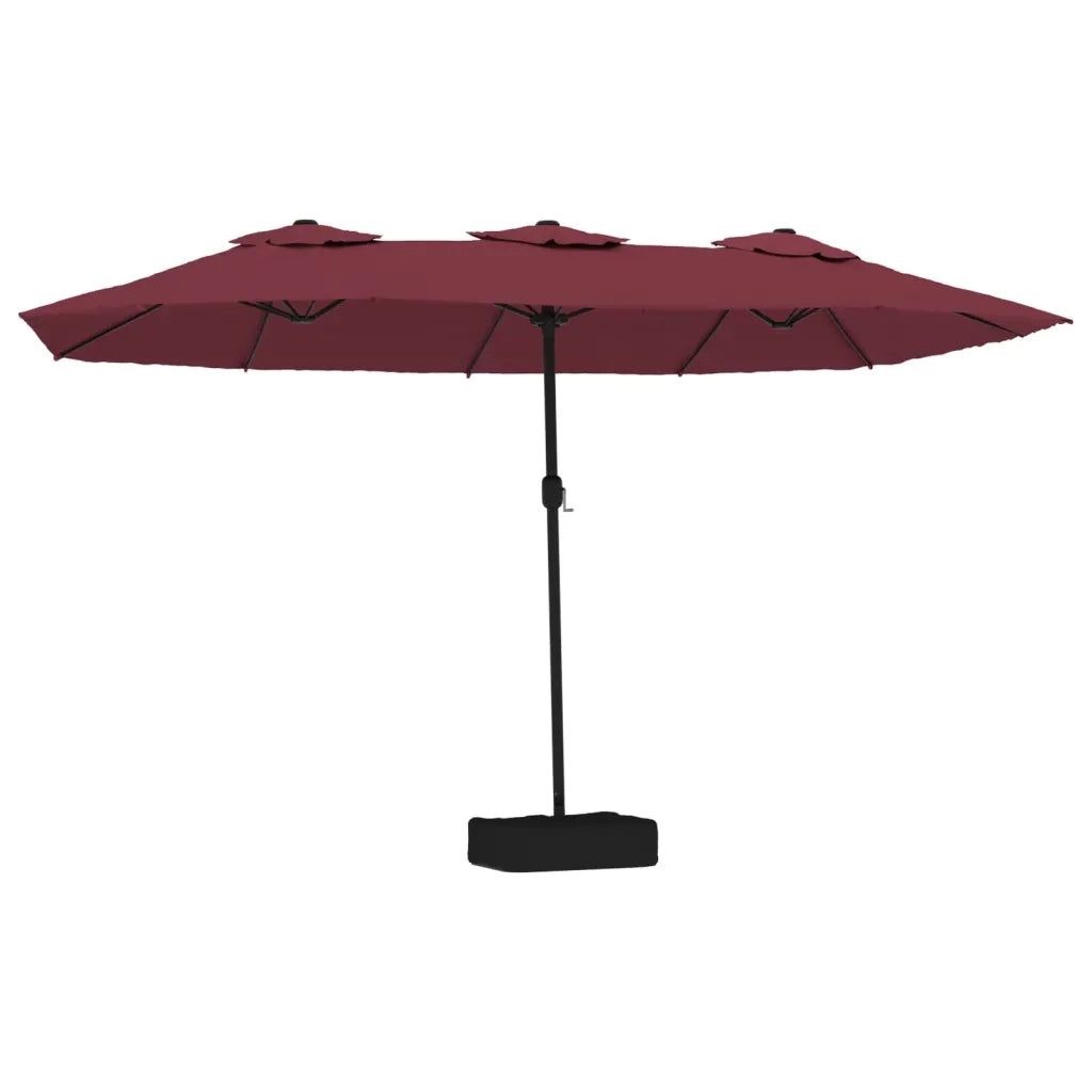 Ombrellone a Doppia Testa con LED Rosso Bordeaux 449x265 cm 362957