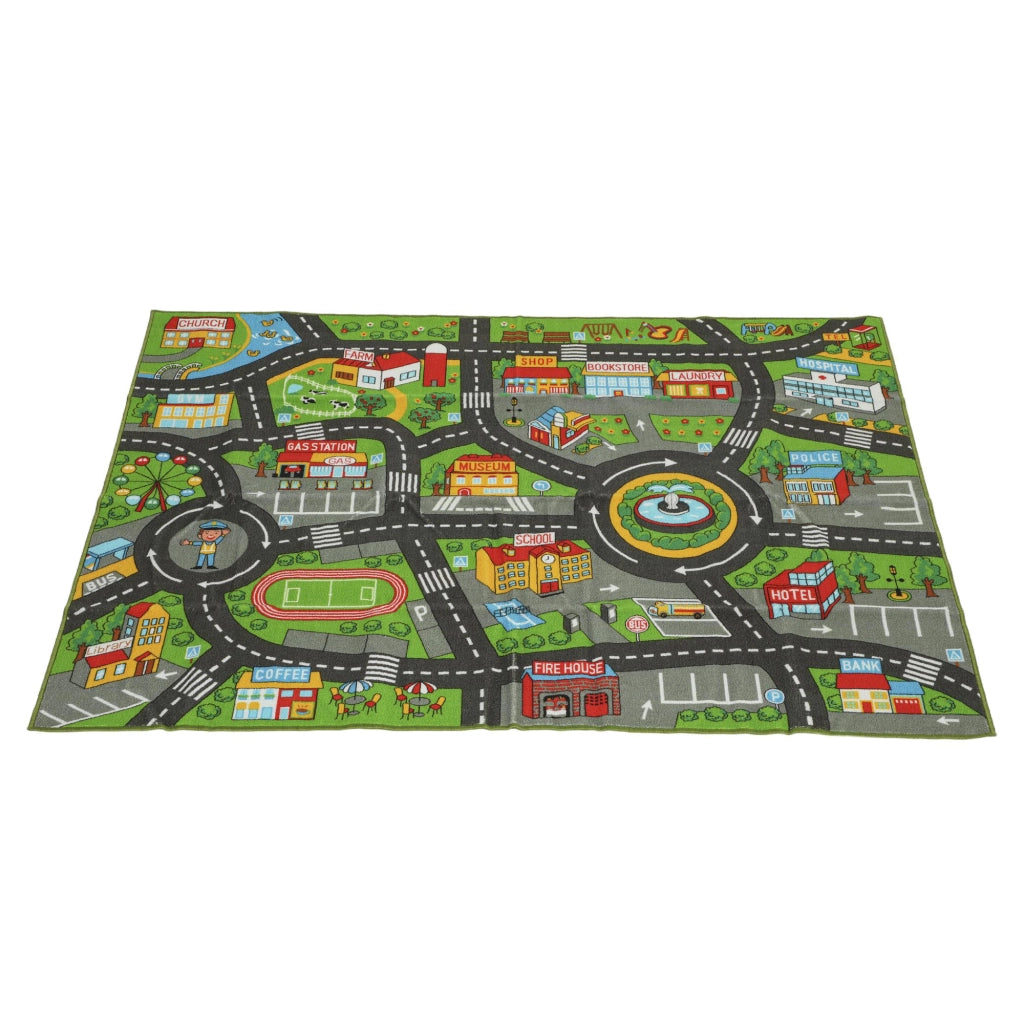 Tappeto gioco bambini citt¨¤ ¨C Xylo ¨C 200x150 cm multicolore antiscivolo