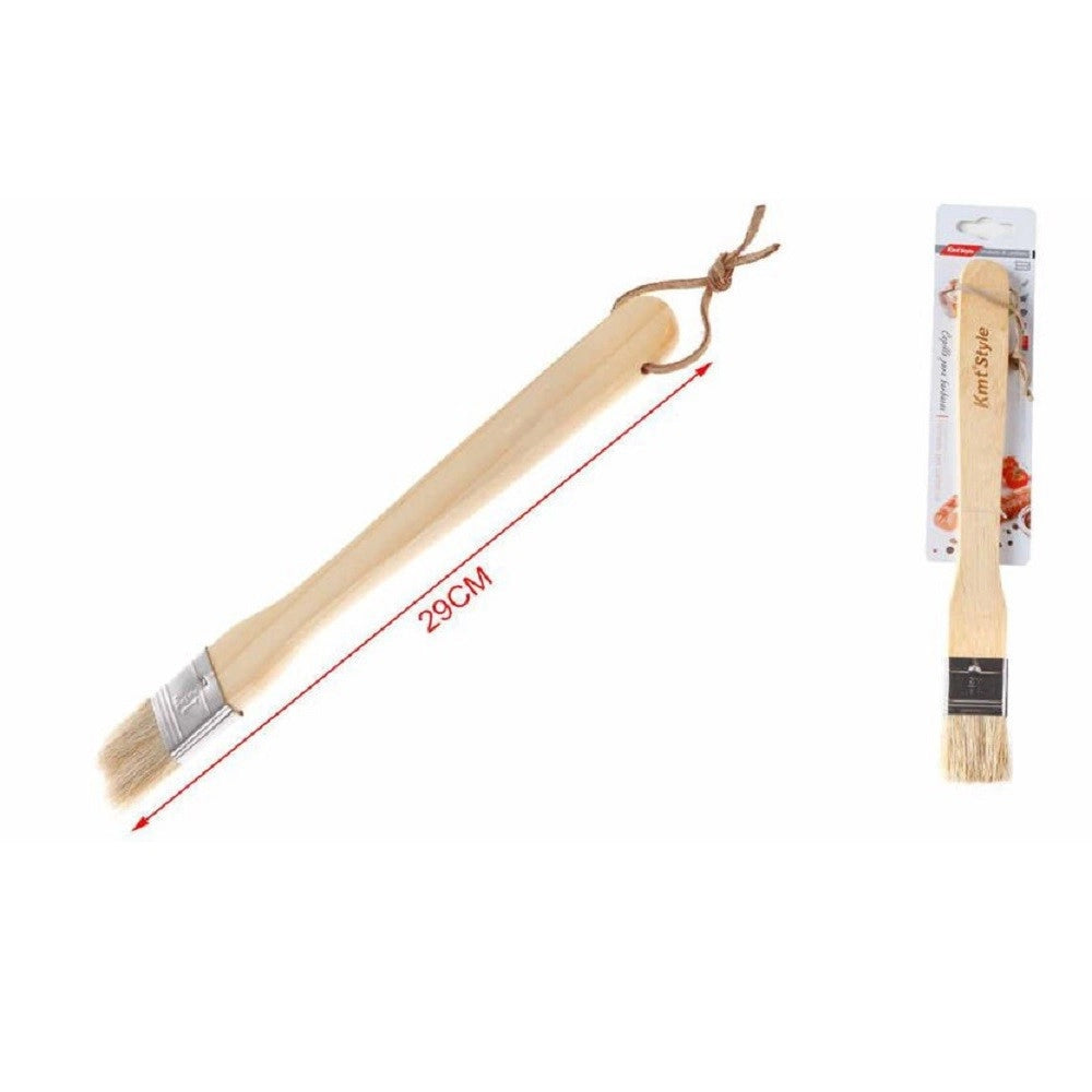 Trade Shop - Pennello Per Barbecue Grigliate 29cm Legno Spalmare Oli Salsa Marinature 2406326 -