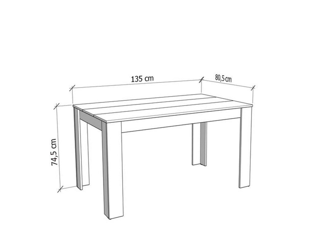 Simala, Tavolo Fisso 6 Posti, 135x80.5x74.5h cm Marrone Noce