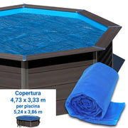 Copertura Isotermica A Bolle 7,53 X 3,33 M Per Piscine In Legno Composito Ottagonale Wpc Wood Di 8,04 X 3,86 M Dimensione piscina: 5.24 X 3.86 m